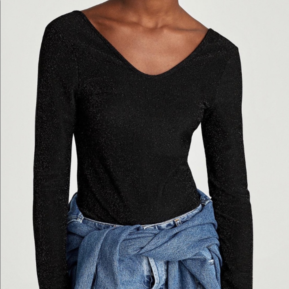 Zara Knit Body Suit - V Neck